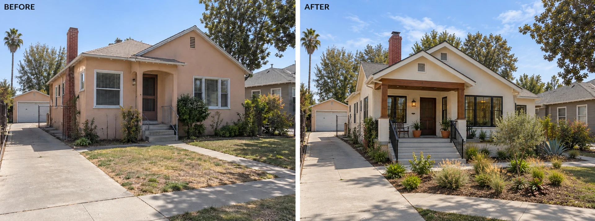 Bungalow refinished with a covered craftsman porch