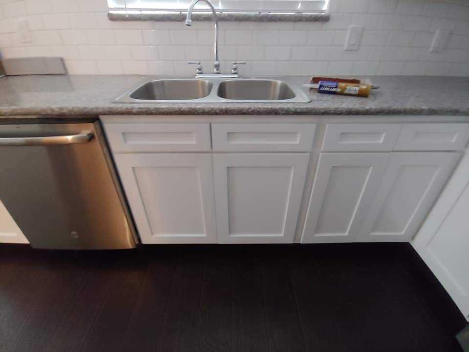 White Shaker Kitchen — Subway Tile & Granite Tops