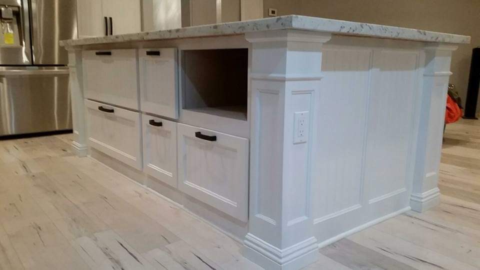 Island Detail — Beadboard Panels & Corner Outlets
