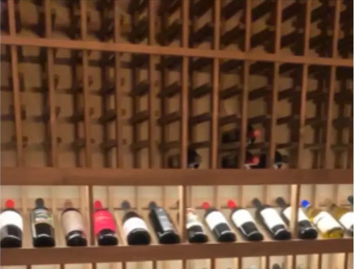 Custom Wine Racking — Wood Lattice & Display Shelf